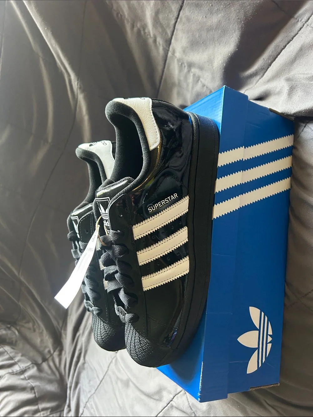 adidas Black and White Superstar II Sneakers